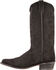 Image #3 - Old West Men's Roughout Suede Western Boots - Pointed Toe, Black, hi-res