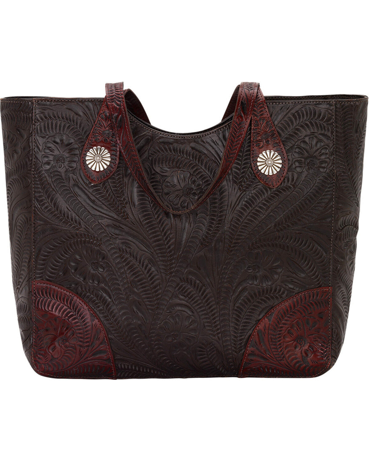 Image #1 - American West Women's Annie's Secret Collection Large Zip Top Tote, Chocolate, hi-res