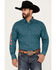 Ariat Men's Team Case Print Long Sleeve Button-Down Western Shirt, Turquoise, hi-res