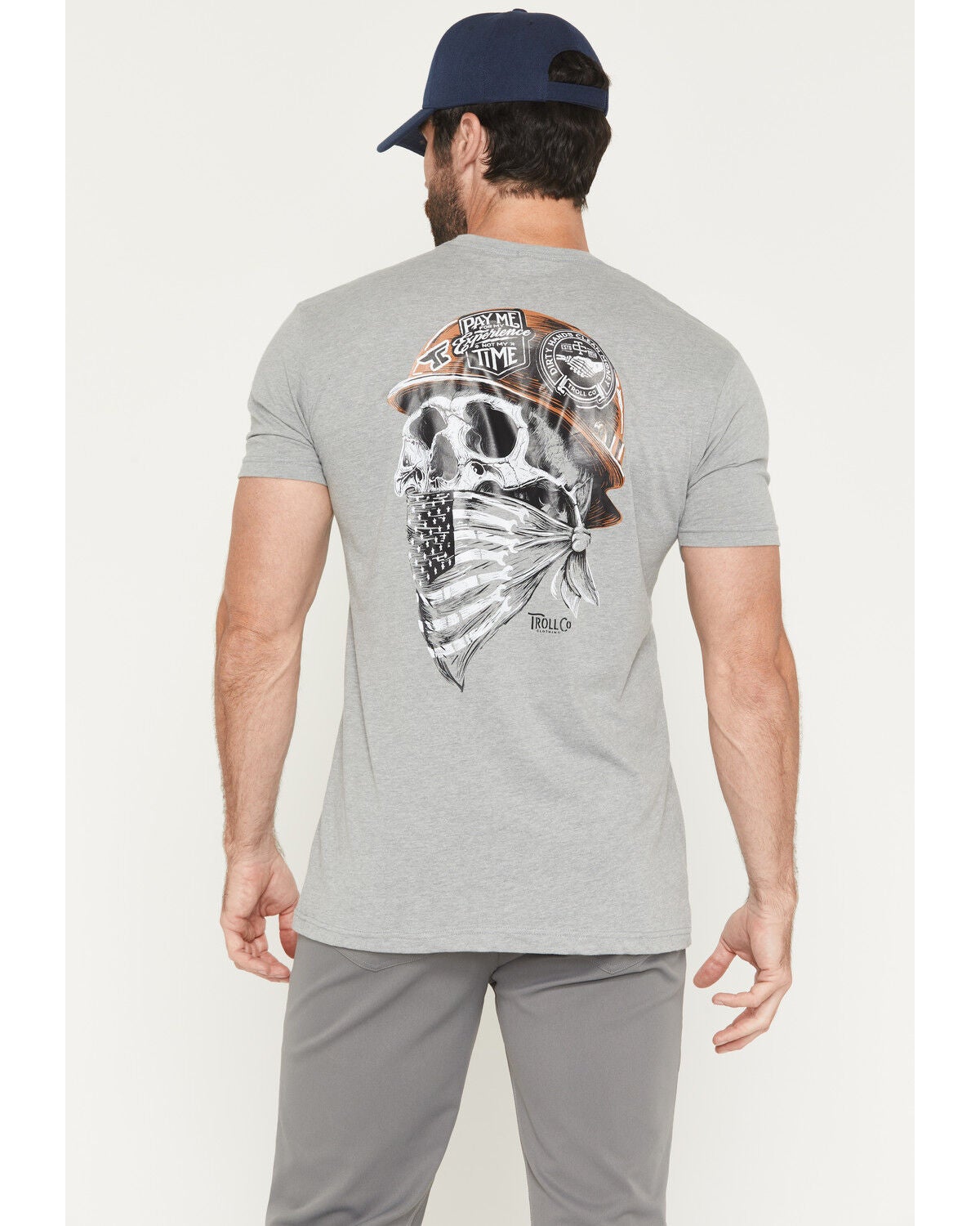 Troll Co Men's Headstrong Short Sleeve Graphic T-Shirt, Heather Grey, hi-res