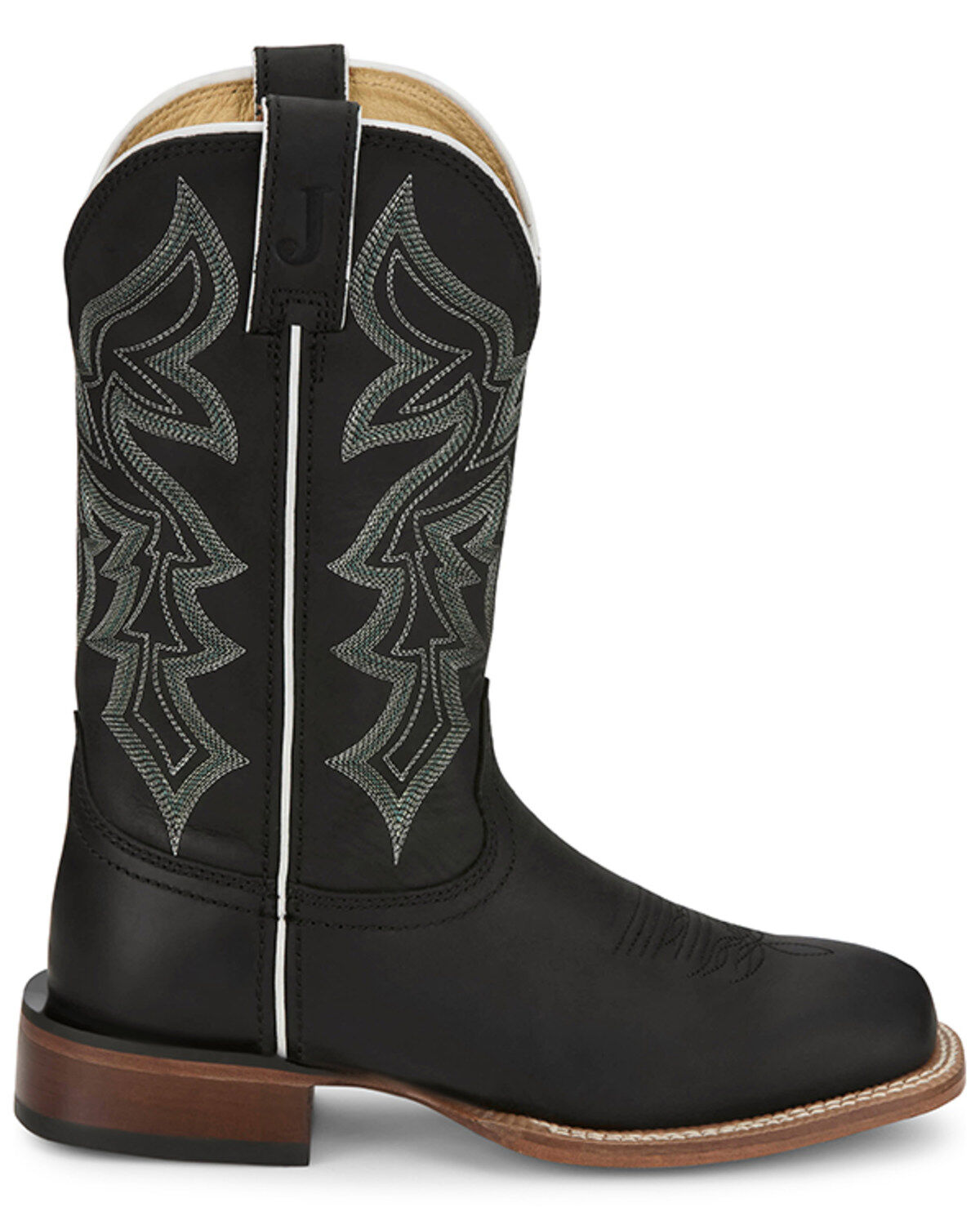 Image #2 - Justin Women's Miss Elle Western Boots - Broad Square Toe, Black, hi-res