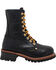 Image #2 - Ad Tec Women's 9" Black Leather Logger Boots - Soft Toe, Black, hi-res