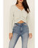 Image #2 - Wild Moss Women's Long Sleeve Super Soft Button Cinch Front Knit Top, Grey, hi-res