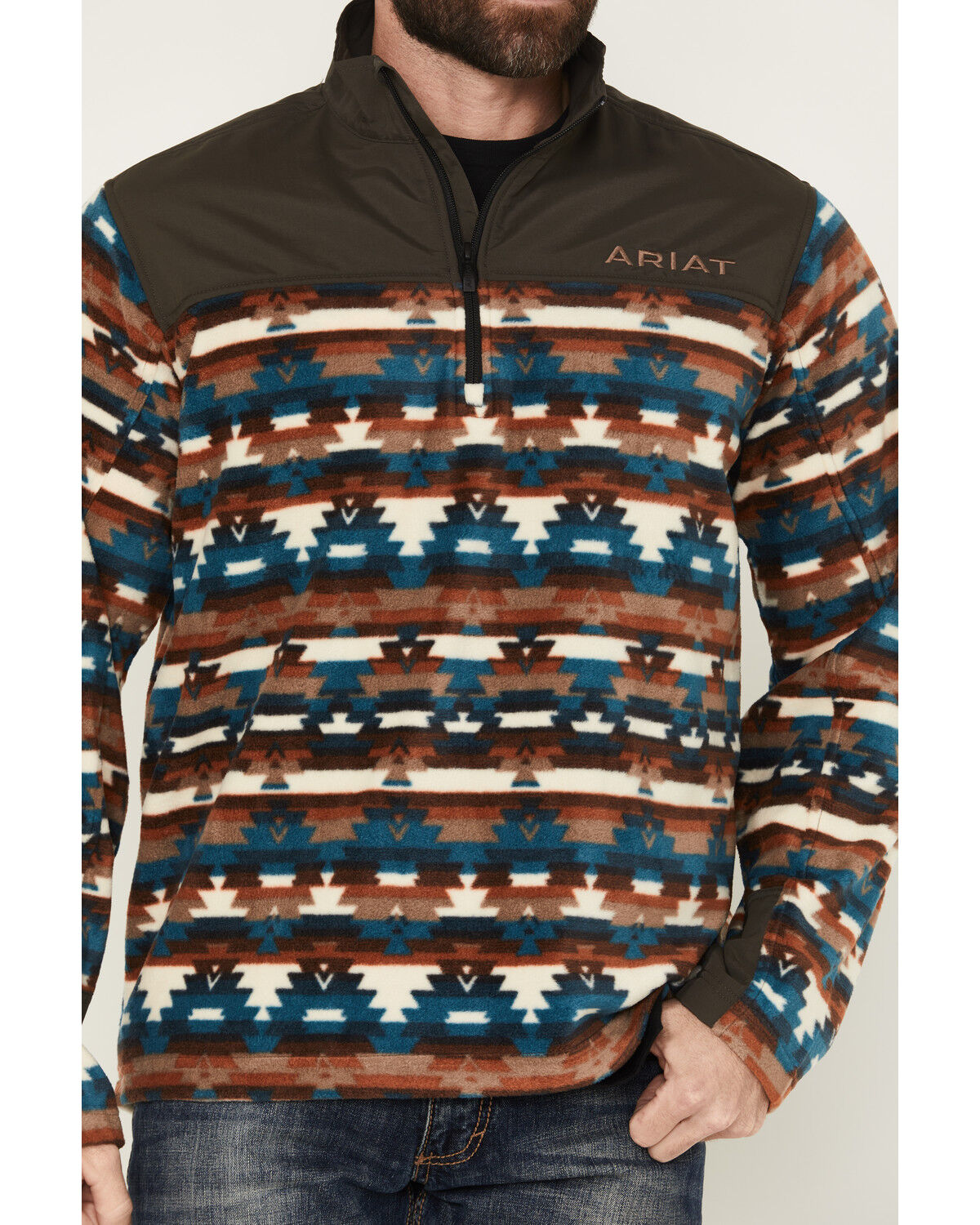 Image #3 - Ariat Men's Basis 2.0 Southwestern Print Long Sleeve 1/4 Zip Pullover, , hi-res