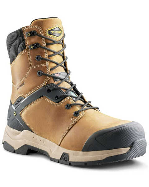Image #1 - Terra Men's 8" Carbine Waterproof Work Boots - Composite Toe, Wheat, hi-res