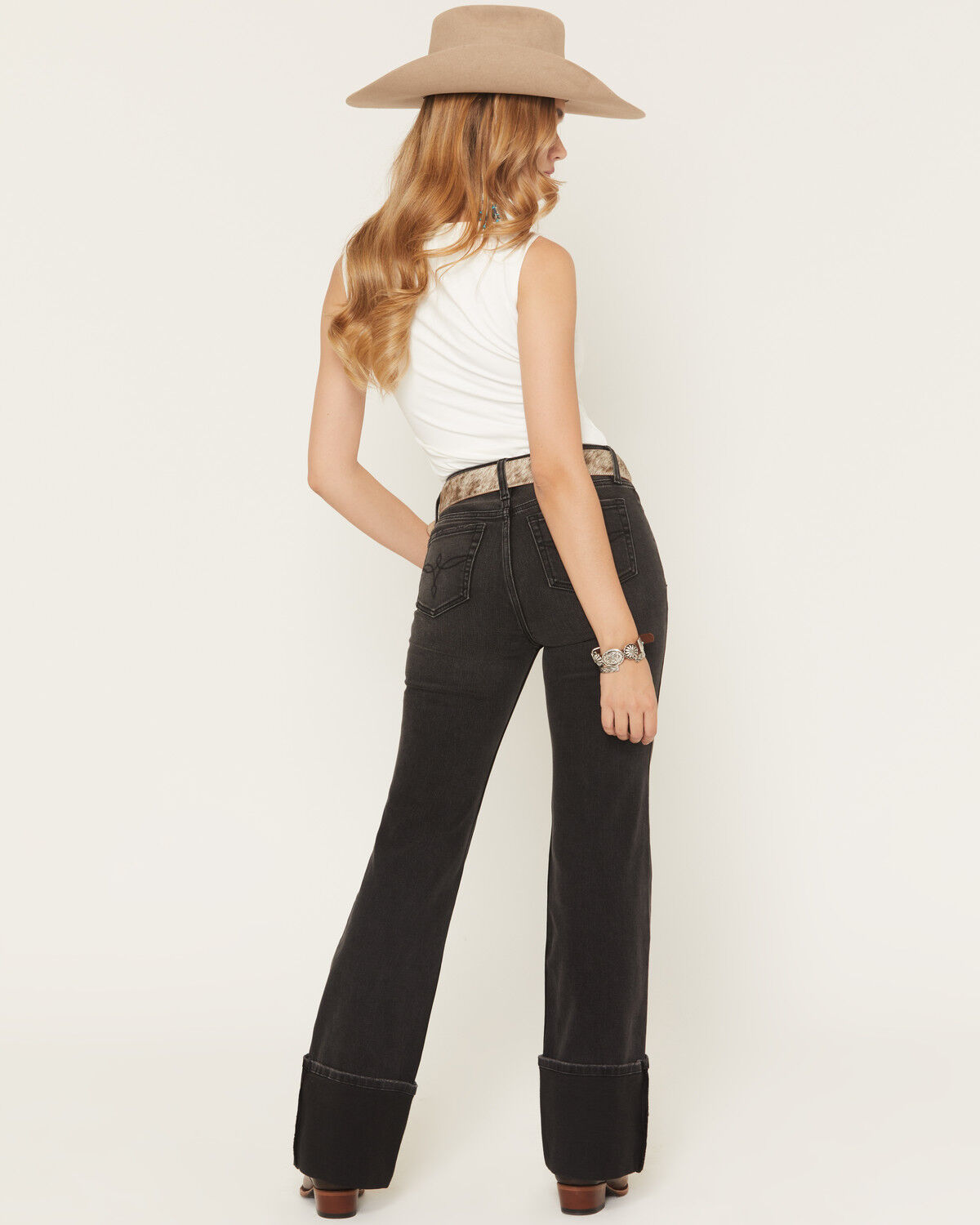Image #3 - Shyanne Women's Petunia High Rise Trouser Comfort Stretch Denim Jeans, Black, hi-res
