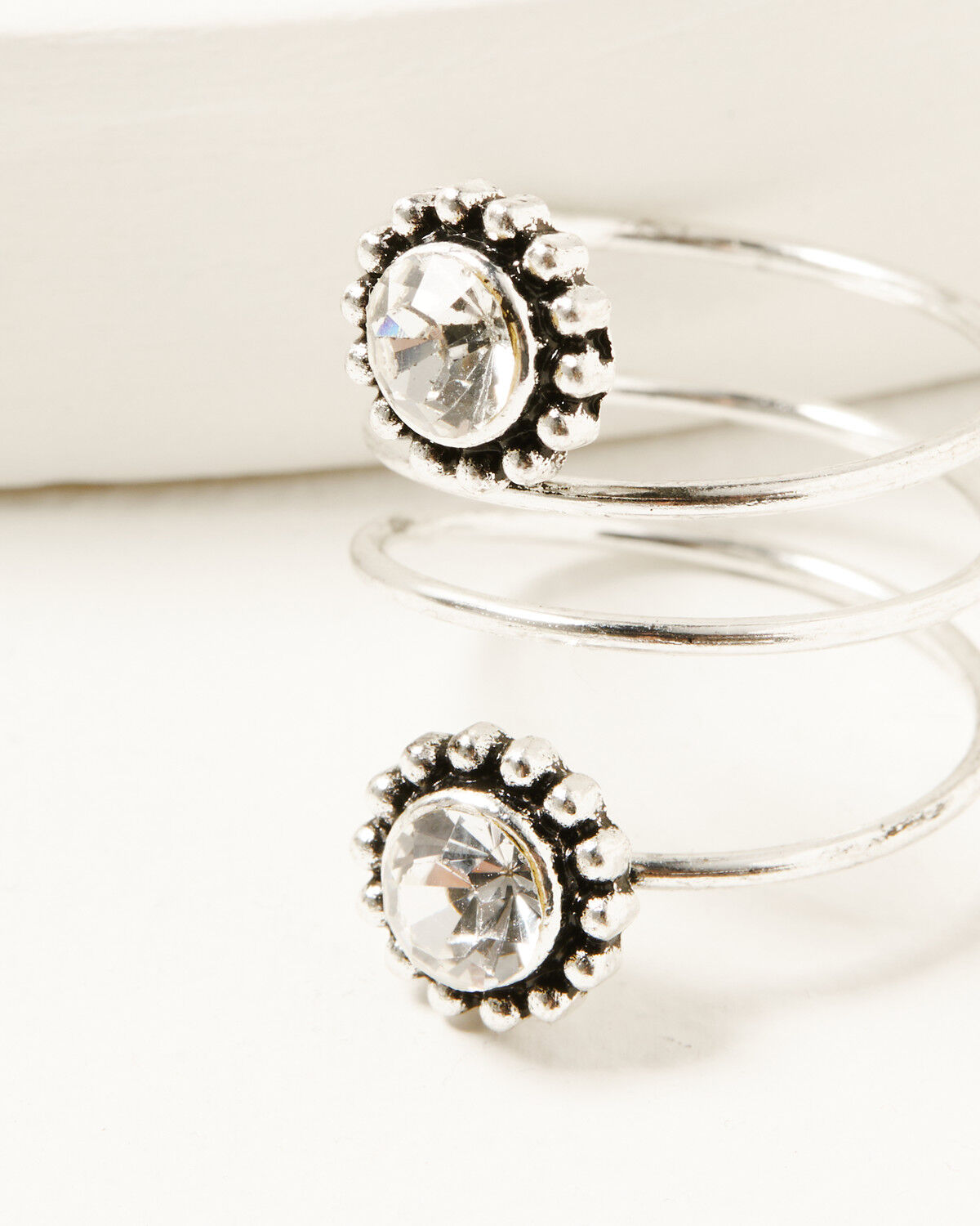 Image #2 - Shyanne Women's Crystal Rope Ring Set - 3 Piece, Silver, hi-res