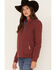 Powder River Outfitters Women's Canvas Bomber Jacket, Red, hi-res