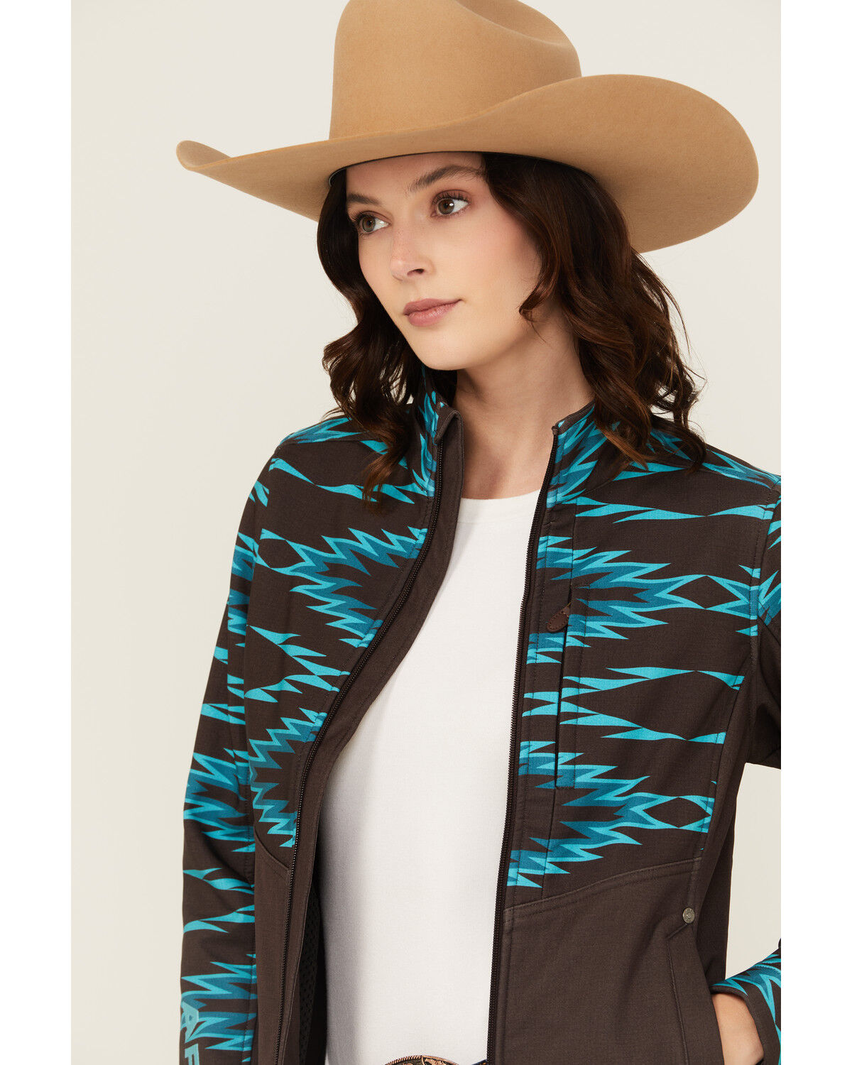 Image #2 - Ariat Women's Aurora Softshell Jacket, Brown, hi-res