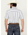 Image #4 - Ely Walker Men's Striped Print Short Sleeve Snap Western Shirt, Light Blue, hi-res