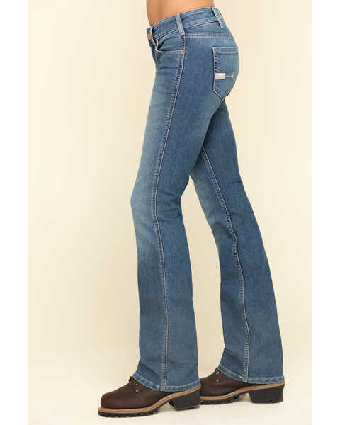 Ariat Women's Rebar Mid Rise Durastretch Raven Work Bootcut Jeans , Blue, hi-res