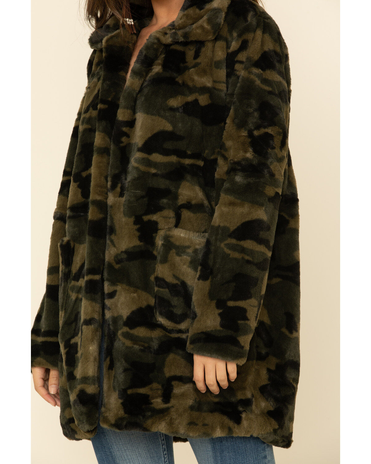 camo faux fur lined parka