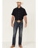 Panhandle Men's Performance Paisley Print Short Sleeve Button Down Western Shirt , Charcoal, hi-res