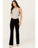 Image #1 - Wrangler Women's Westward 626 High Rise Stretch Corduroy Bootcut Jeans, Black, hi-res