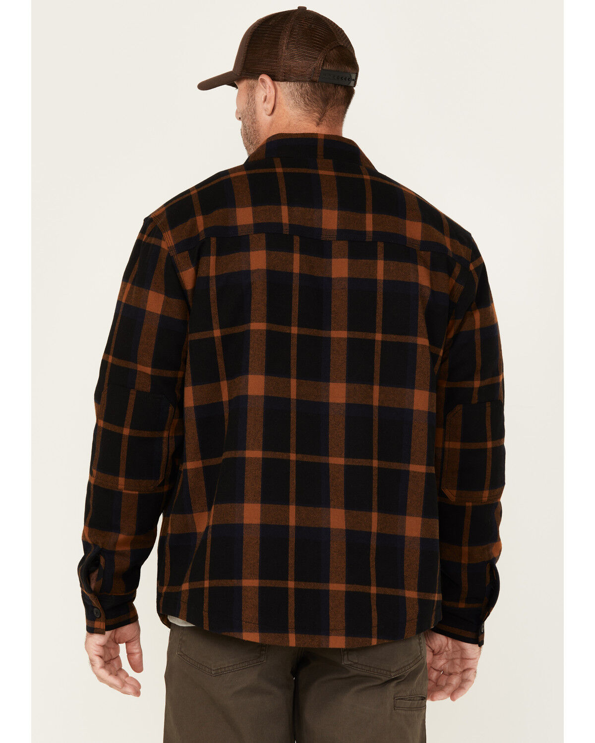 Image #4 - Lucky Brand Workwear Men's Sherpa Lined Insulated Flannel Work Shirt Jacket, Black, hi-res