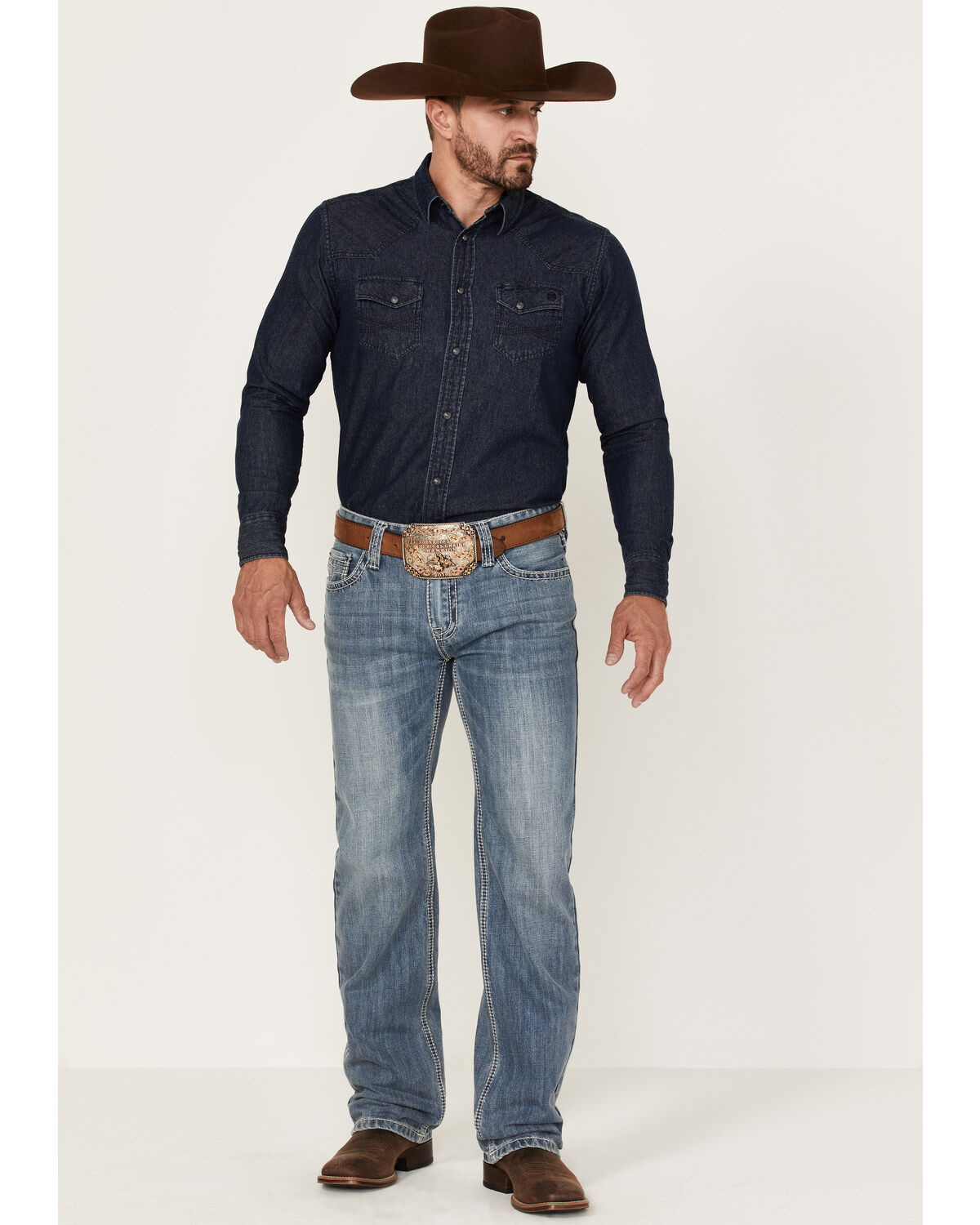 Image #3 - Rock & Roll Denim Men's Pistol Light Wash Regular Straight Jeans, Light Wash, hi-res
