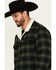 Image #2 - Levi's Men's Plaid Print Relaxed Sherpa Trucker Jacket, Dark Green, hi-res