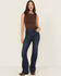 Image #1 - Good American Women's Good Classic Dark Wash High Rise Bootcut Stretch Denim Jeans, Dark Wash, hi-res