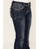 Grace in LA Girls' Medium Wash Steer Head Rose Sequin Embroidered Bootcut Jeans, Blue, hi-res