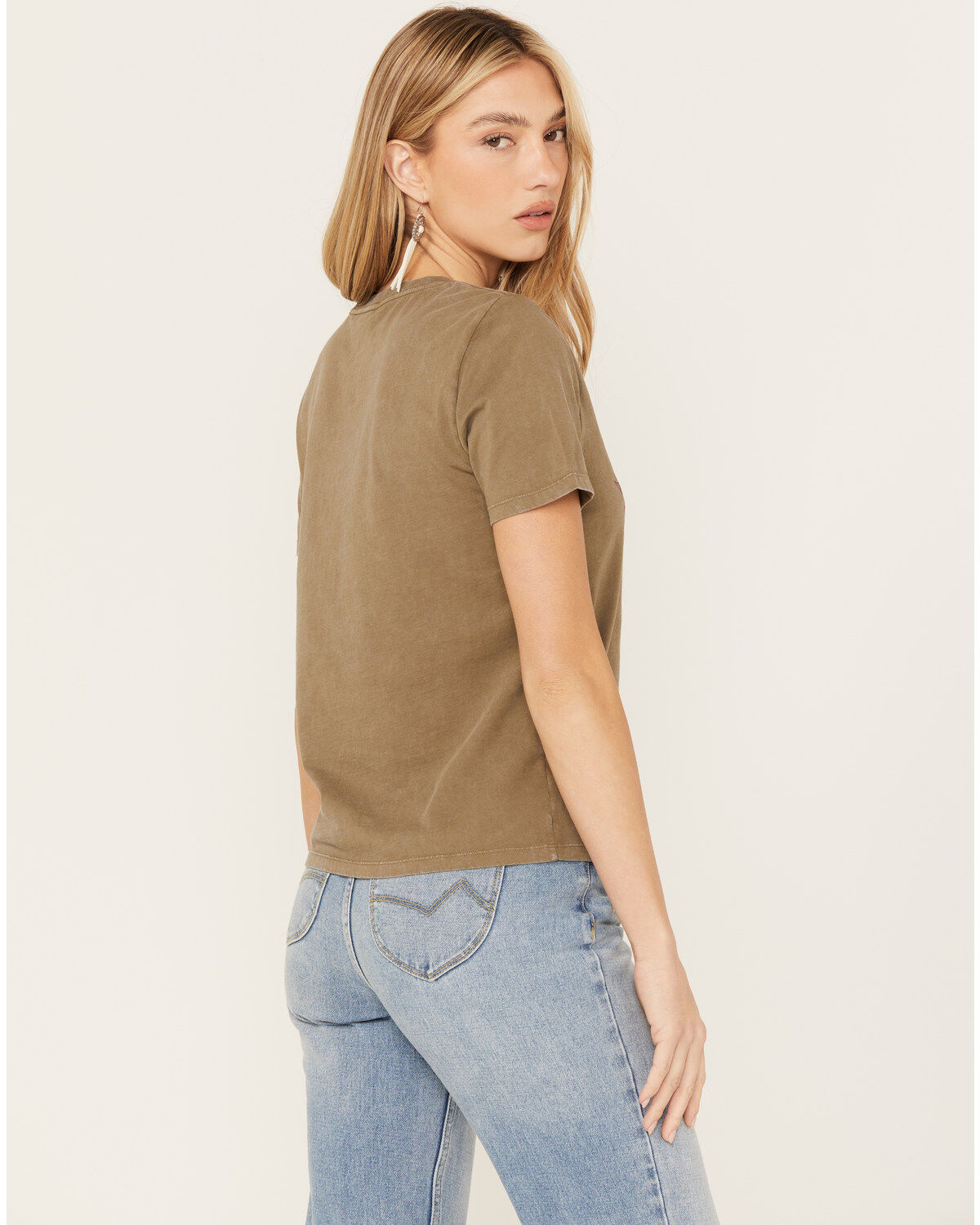 Image #4 - Panhandle Women's Steer Head Short Sleeve Graphic Tee, Olive, hi-res