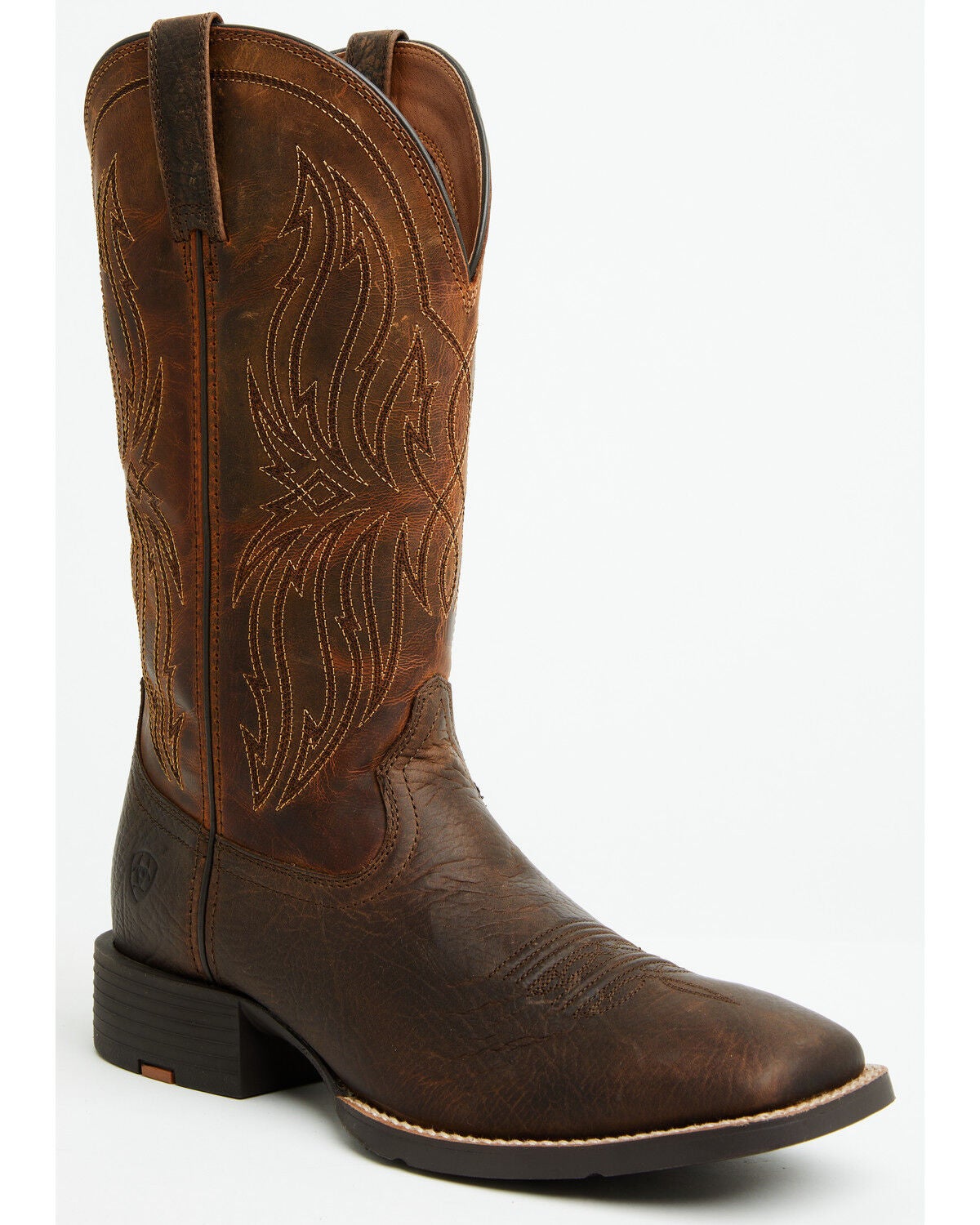Ariat Men's Sport Rustler Performance Western Boots - Broad Square Toe, Brown, hi-res