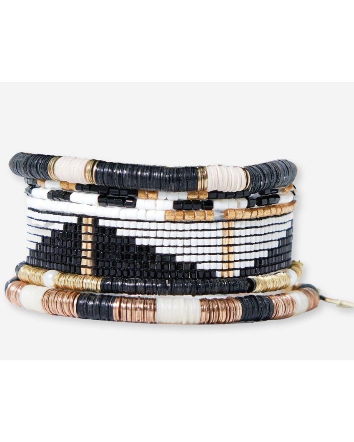 Ink + Alloy Women's Paint it Black Bracelet Stack - 7 Piece, Multi, hi-res
