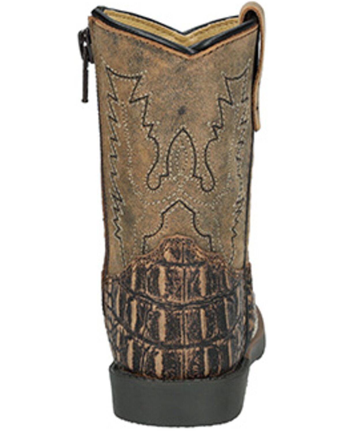Image #4 - Smoky Mountain Toddler Boys' Autry Caiman Print Western Boots - Broad Square Toe, Black, hi-res
