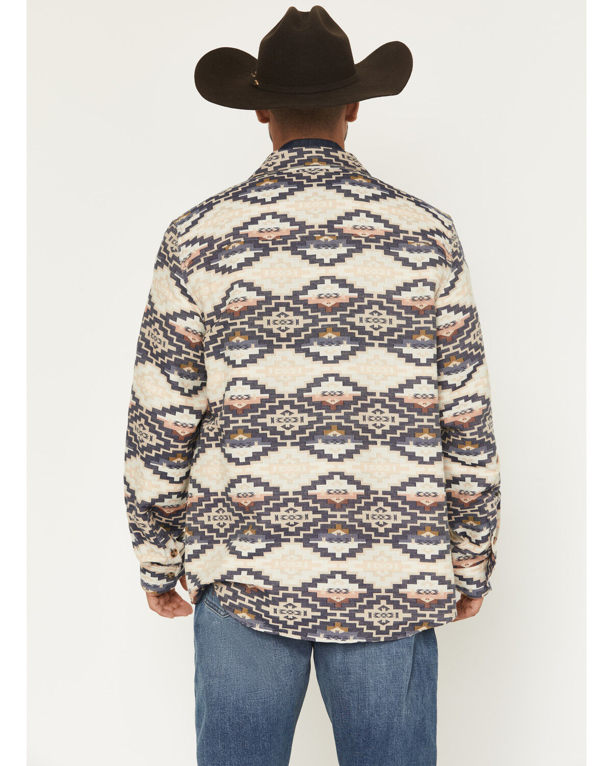 Image #4 - Panhandle Slim Men's Jacquard Southwestern Print Long Sleeve Button-Down Western Shirt, Cream, hi-res