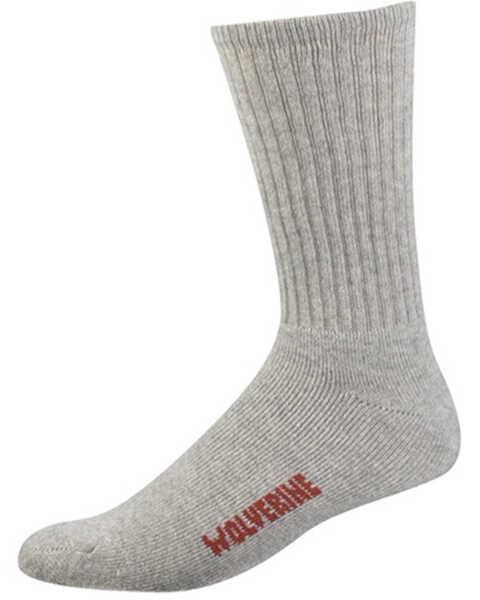 Image #1 - Wolverine Men's 4 Pack Work Socks , Grey, hi-res