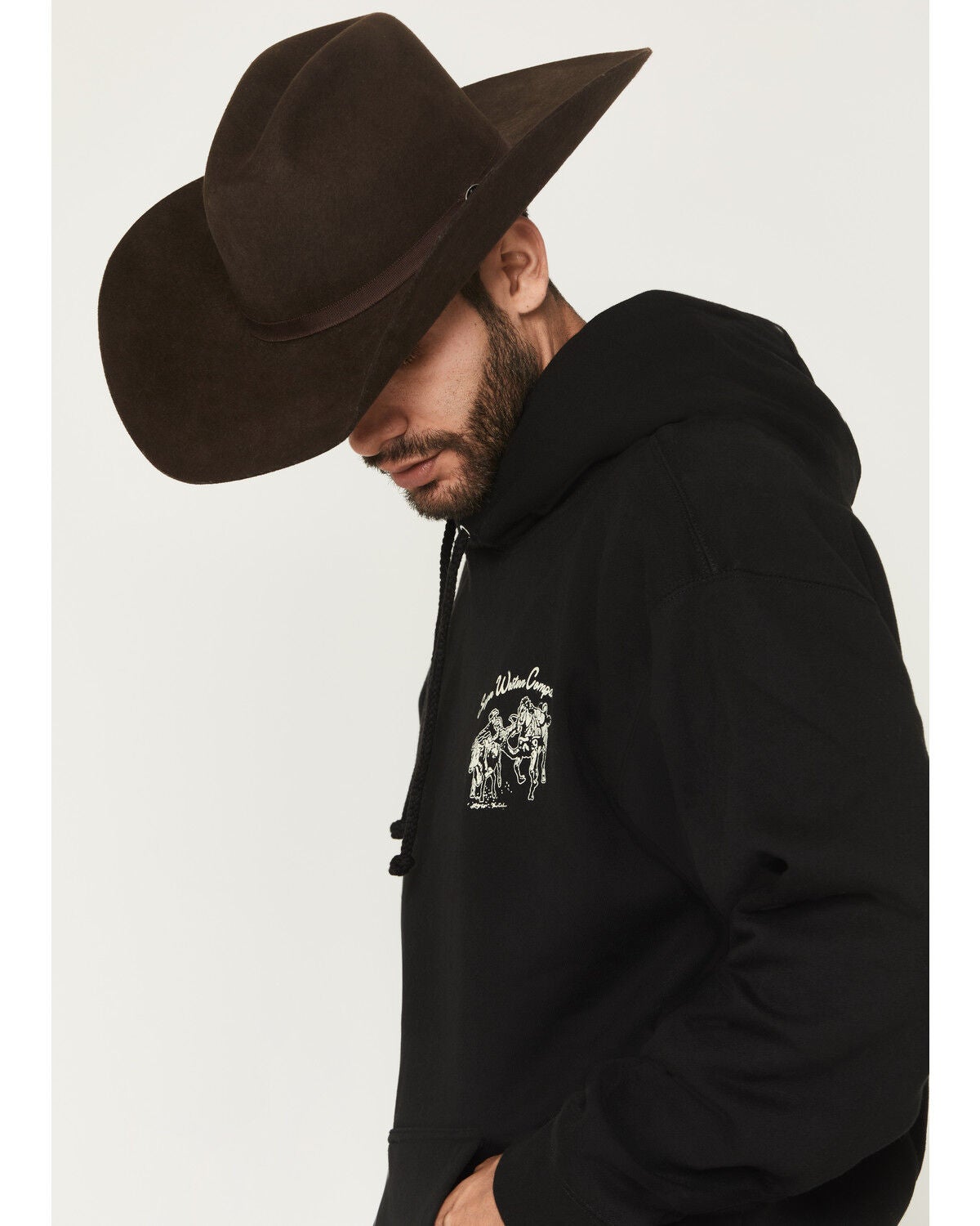 Image #4 - Seager Men's Los Rios Midweight Graphic Hooded Sweatshirt, Black, hi-res