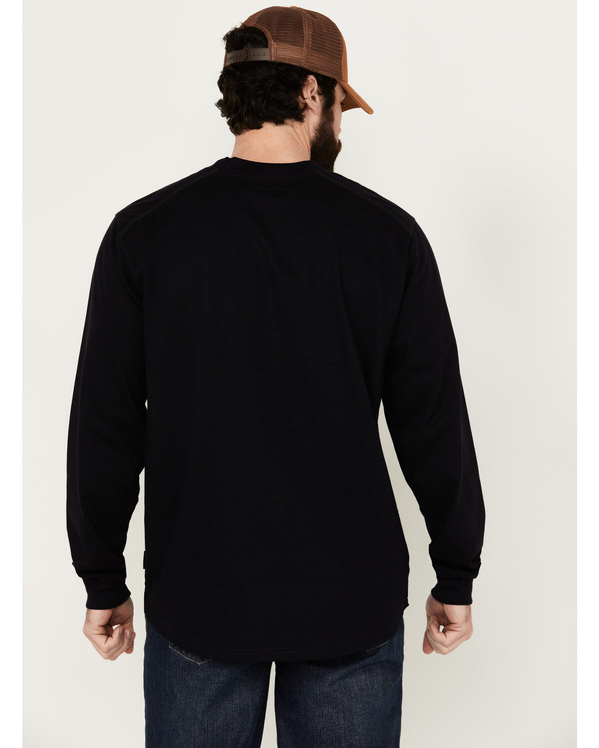 Image #4 - Hawx Men's FR Long Sleeve Pocket T-Shirt - Big, Navy, hi-res