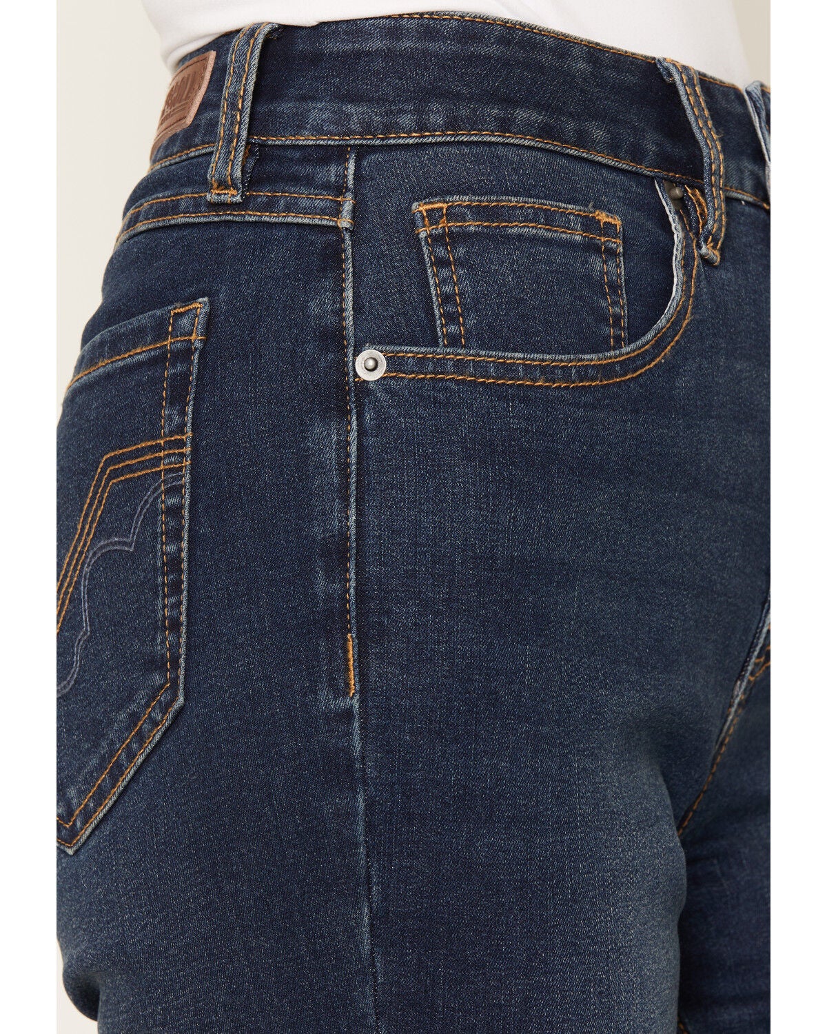 Image #2 - Rock & Roll Denim Women's Dark Wash High Rise Sculpted Vintage Bootcut Stretch Denim Jeans, Dark Wash, hi-res