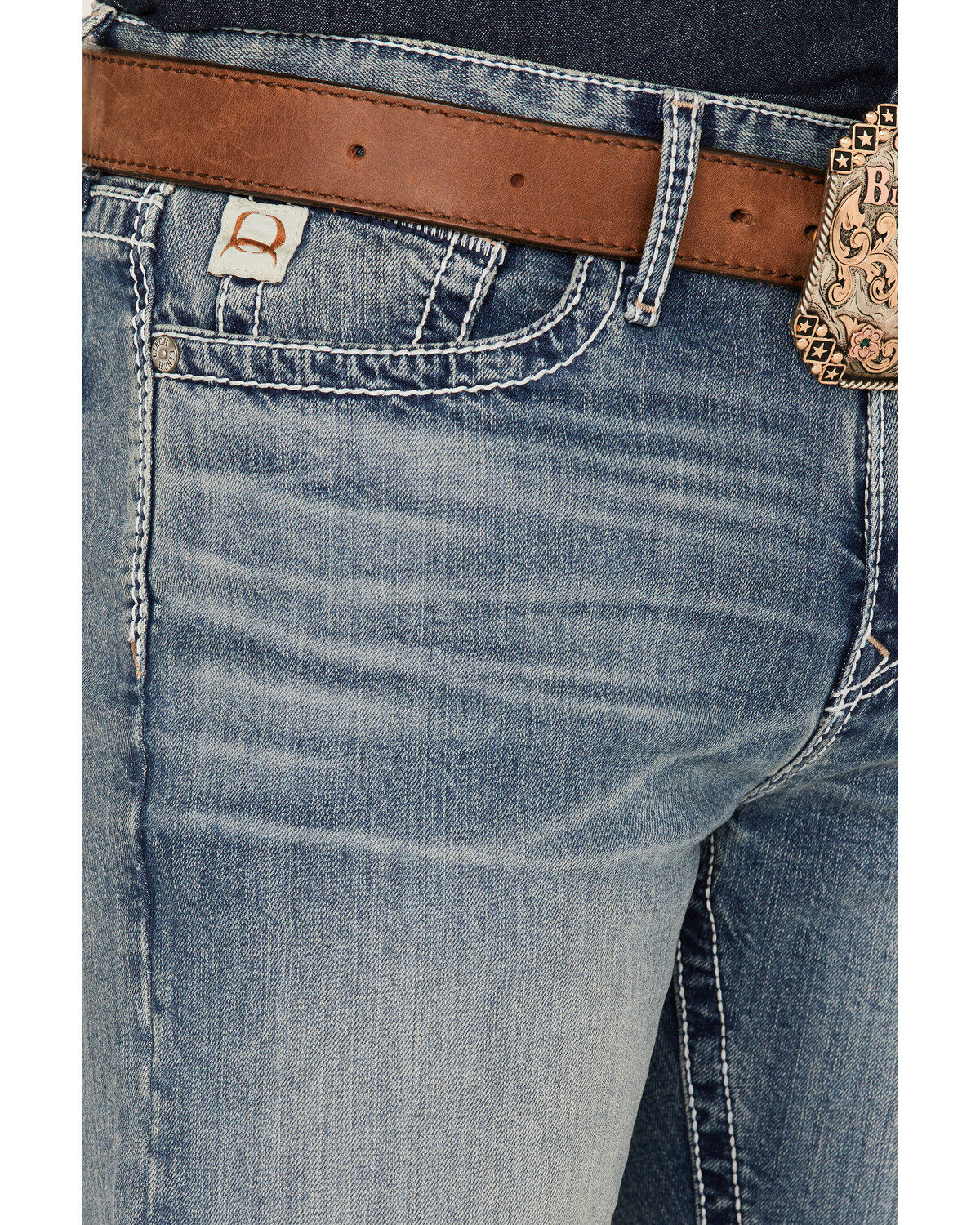 Image #2 - Cinch Men's Ian Medium Stonewash Performance Stretch Slim Bootcut Jeans, , hi-res