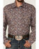 Roper Men's Blue Country Paisley Print Long Sleeve Snap Western Shirt , Blue, hi-res
