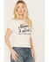 White Crow Women's Cowboys and Beer Short Sleeve Graphic Tee, White, hi-res