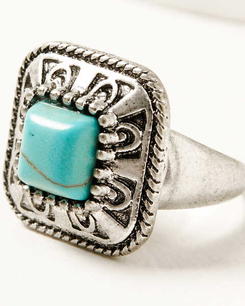 Cowgirl Confetti Women's Silver & Turquoise Help Myself Ring, Silver, hi-res