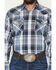 Image #3 - Ely Walker Men's Plaid Print Long Sleeve Pearl Snap Western Shirt - Tall, Blue, hi-res