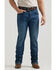 Image #1 - Wrangler Retro Men's 77MWZ Lindel Dark Wash Slim Bootcut Stretch Denim Jeans - Tall, Dark Medium Wash, hi-res