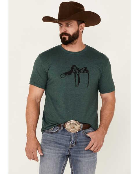 STS Ranchwear Men's Forest Green Saddle Bronc Graphic Short Sleeve T-Shirt , Forest Green, hi-res