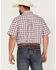 Image #4 - Cinch Men's Plaid Print Short Sleeve Button Down Western Shirt , White, hi-res