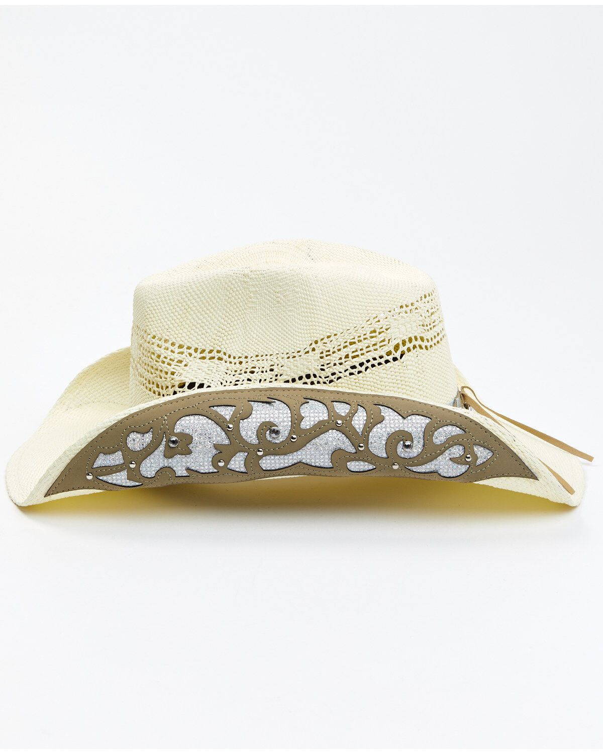 Image #3 - Shyanne Women's Straw Wedding Western Hat, White, hi-res