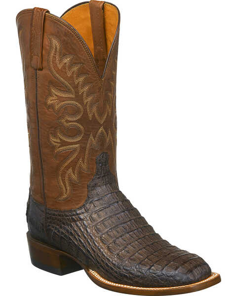 Image #1 - Lucchese Men's Handmade Chavez Caiman Western Boots - Square Toe, , hi-res