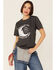 Image #1 - American Highway Women's Short Sleeve Charcoal Gray We Got the Moon if You Have the Shine T-Shirt , Charcoal, hi-res