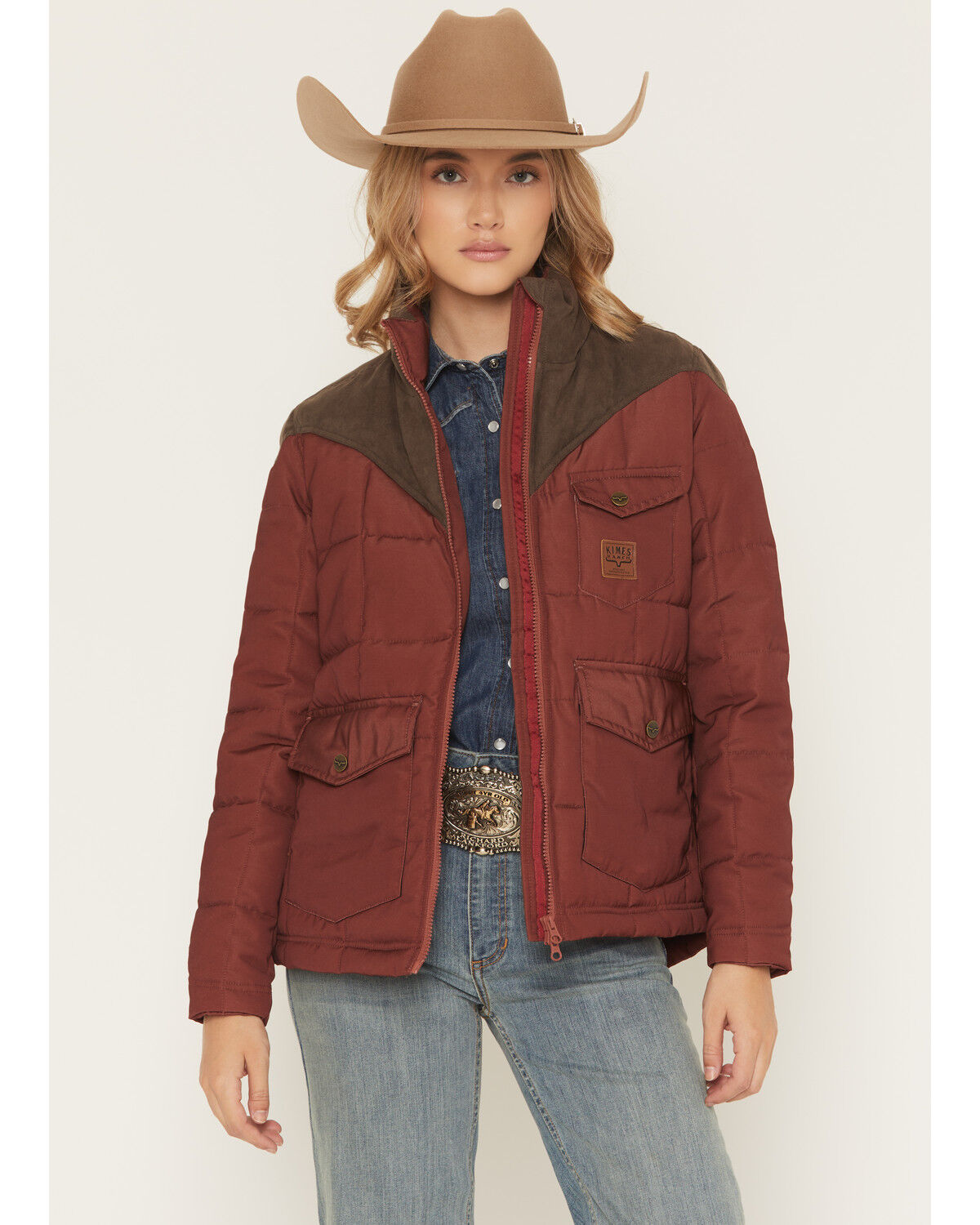Image #1 - Kimes Ranch Women's Lenora Zip-Up Puffer Jacket, Red, hi-res