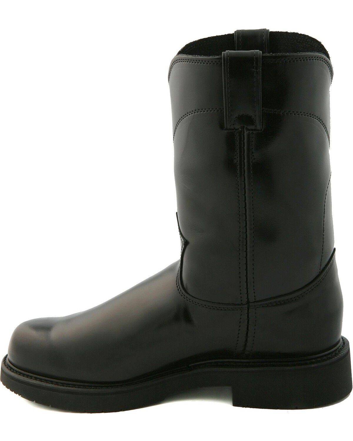 mens black slip on work boots