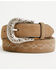 Image #1 - Stetson Women's Boot Stitch Suede Leather Belt, Taupe, hi-res