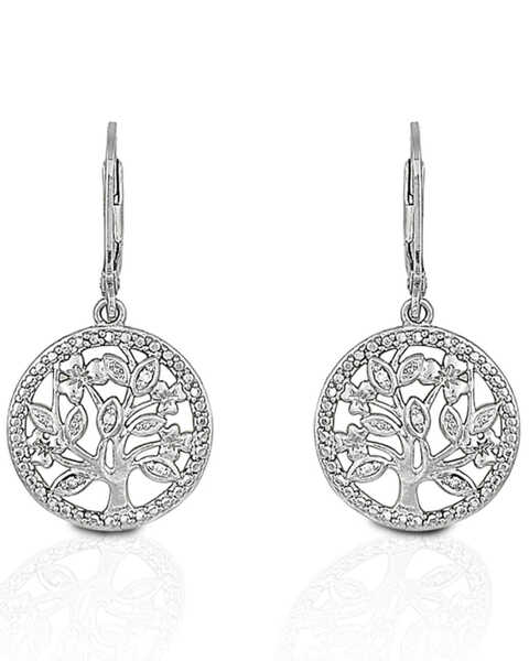 Image #1 - Kelly Herd Women's Silver Circle Tree of Nature Earrings, No Color, hi-res
