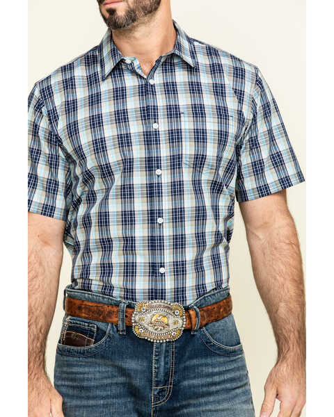 Image #4 - Gibson Men's Honky Tonk Plaid Short Sleeve Western Shirt , , hi-res