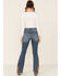 Driftwood Women’s Medium Wash Suede Patchwork Flare Jeans , Blue, hi-res
