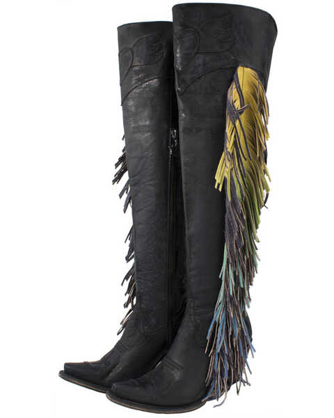 Image #2 - Junk Gypsy by Lane Women's Spirit Animal Tall Boots - Snip Toe , Black, hi-res